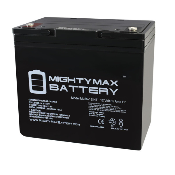 Mighty Max Battery 12V 55AH Internal Thread Battery Replacement for Power Sonic PS-12550 ML55-12INT385